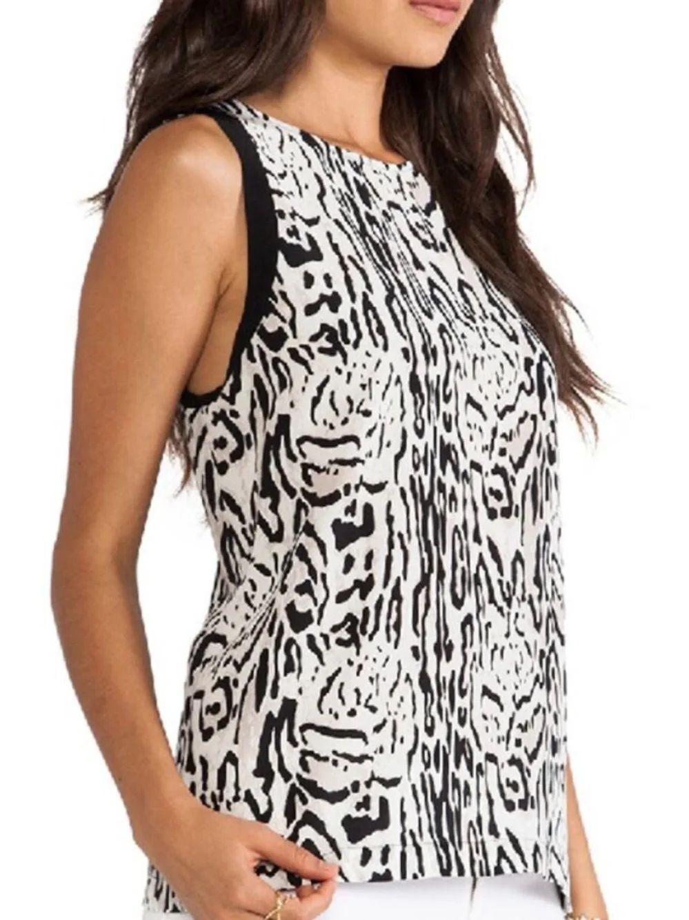 Joie Toki Ocelet Printed Silk Sleeveless Top Medium - Picture 2 of 9